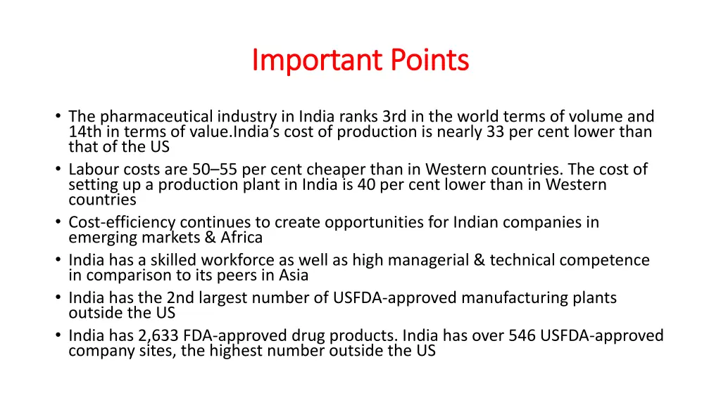 important points important points