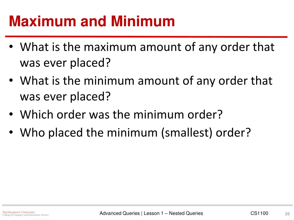 maximum and minimum