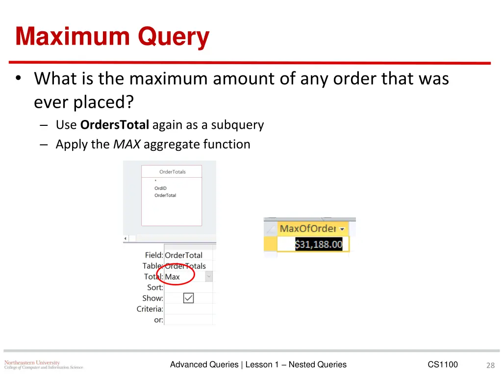 maximum query 1