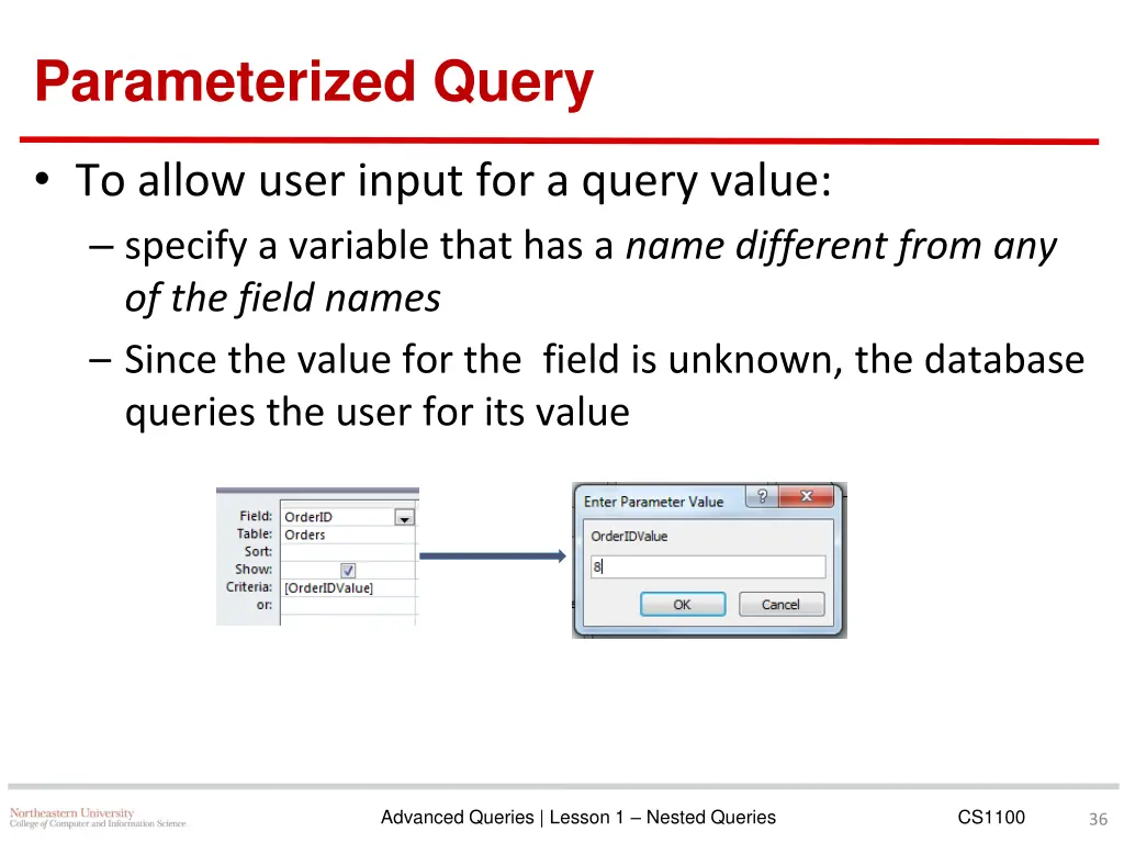 parameterized query