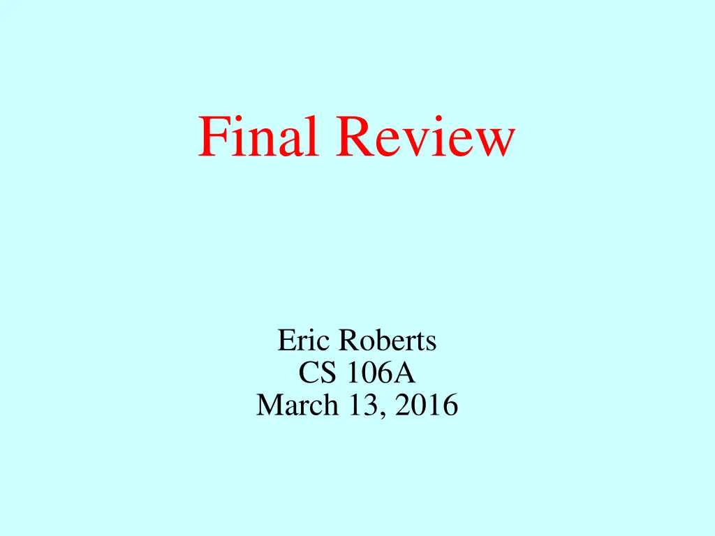 final review