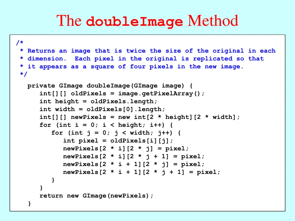 the doubleimage method