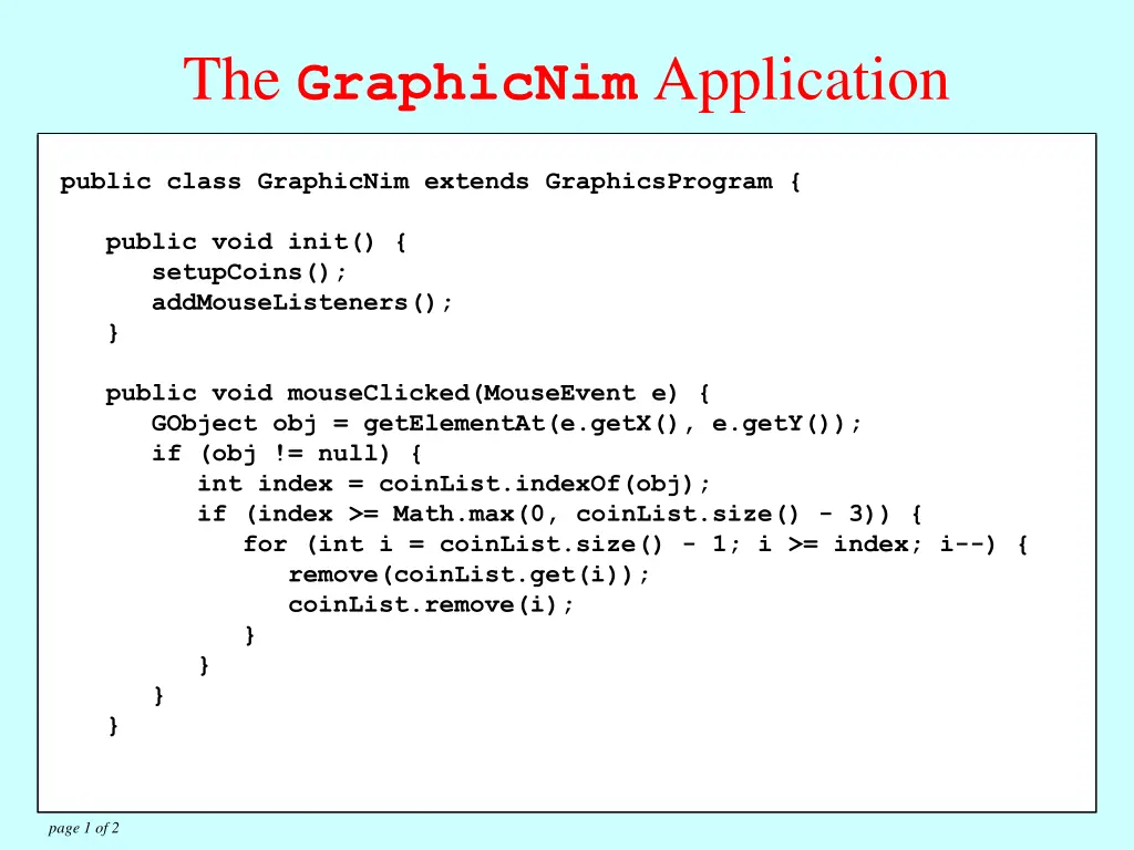the graphicnim application