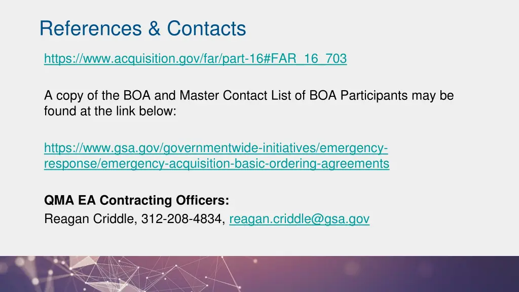 references contacts