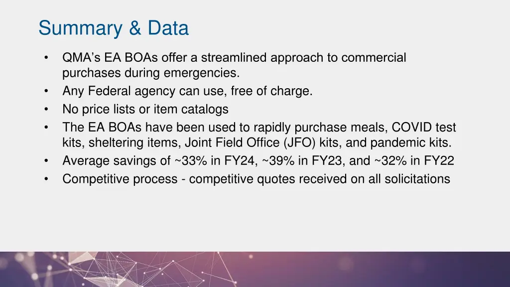summary data