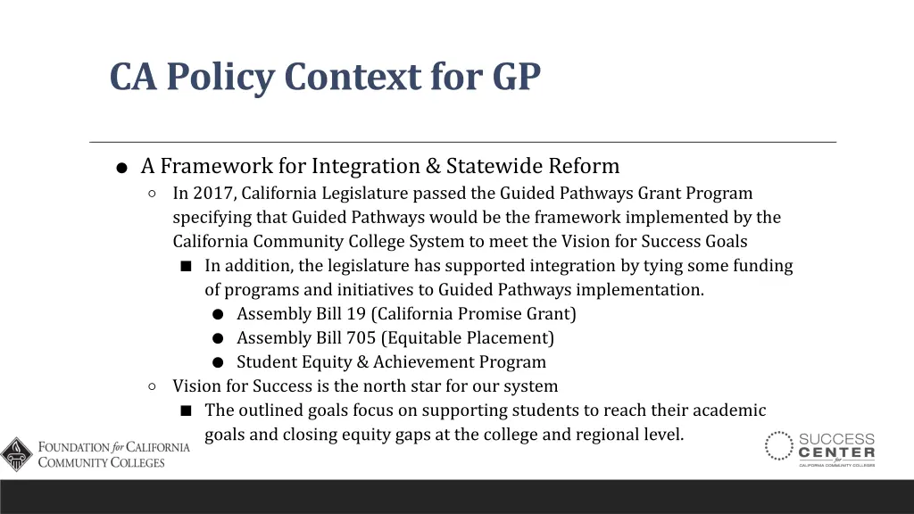 ca policy context for gp