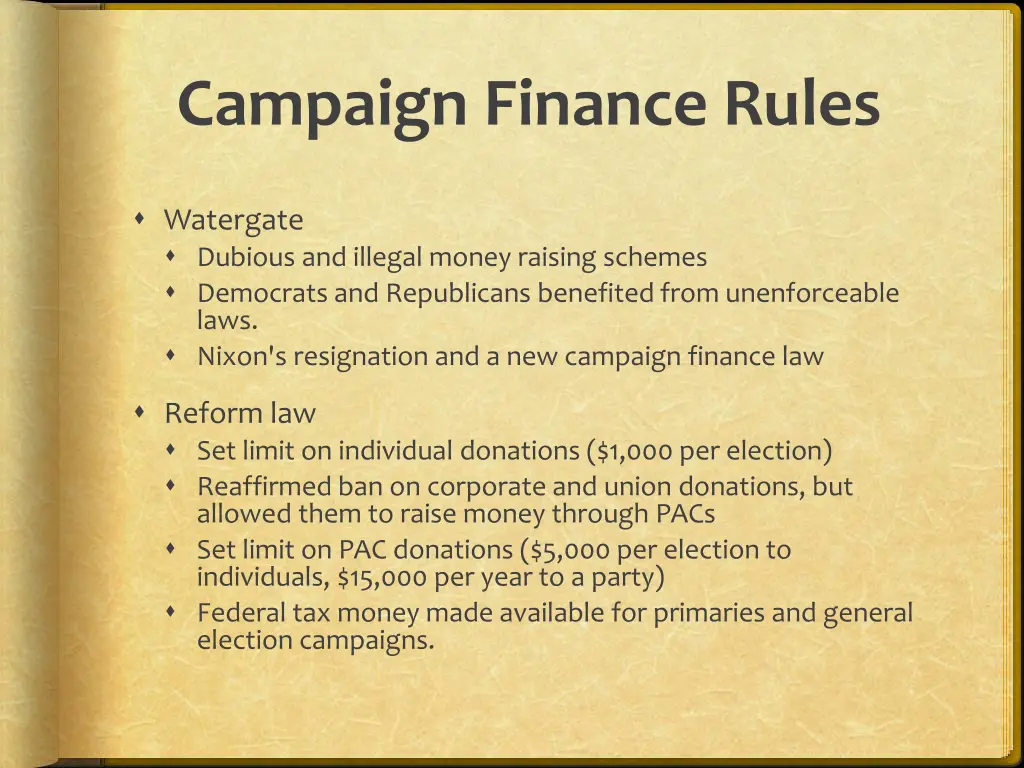 campaign finance rules