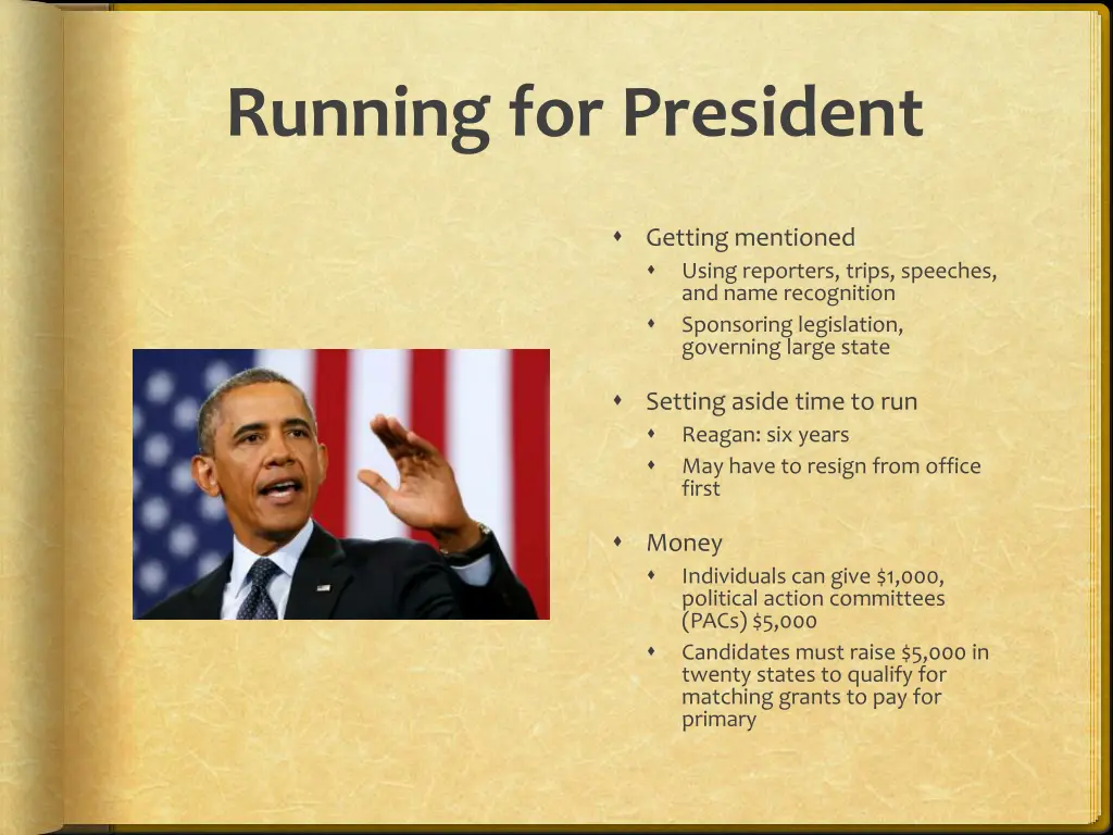 running for president
