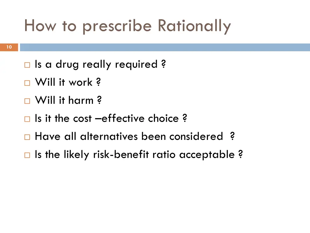 how to prescribe rationally