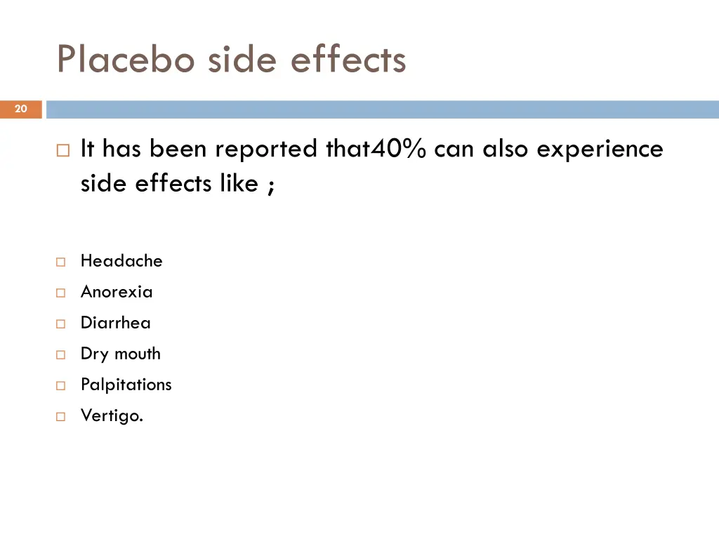 placebo side effects