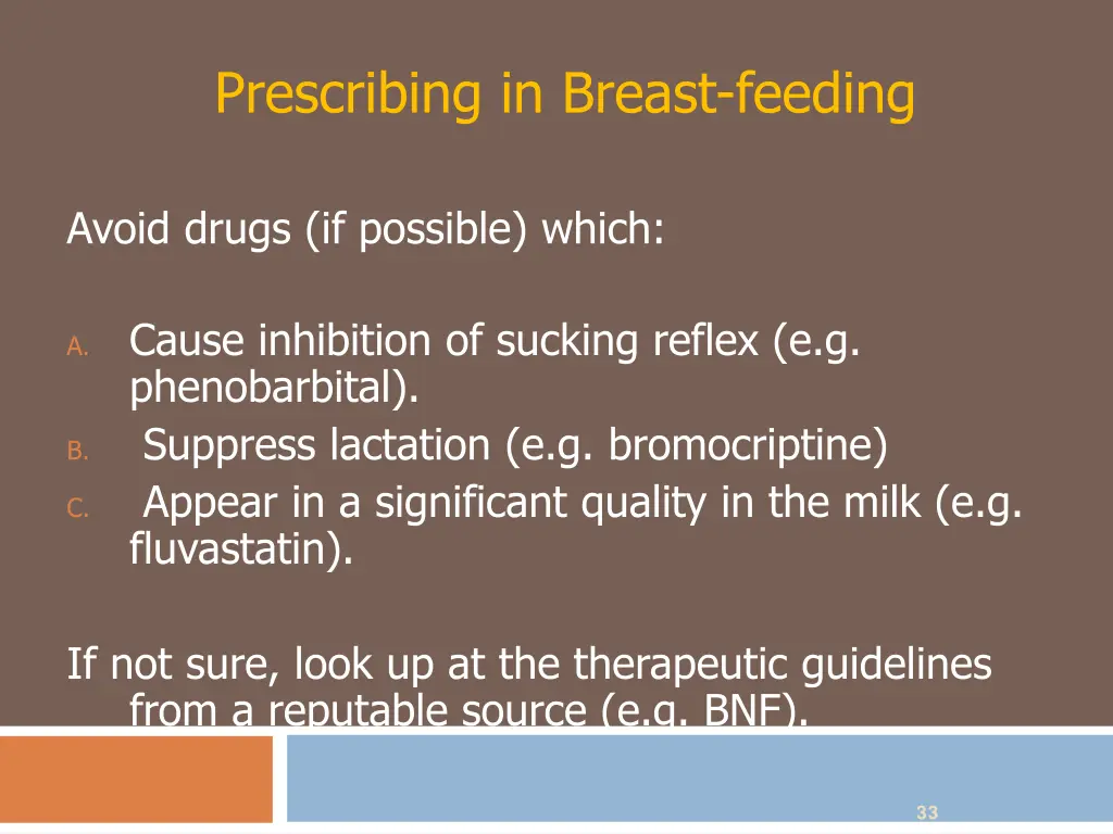 prescribing in breast feeding