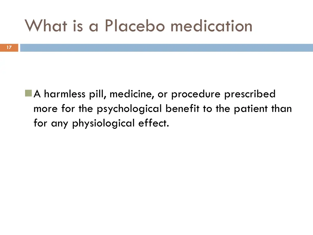 what is a placebo medication