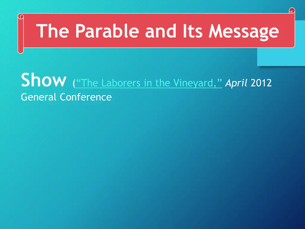 the parable and its message 1
