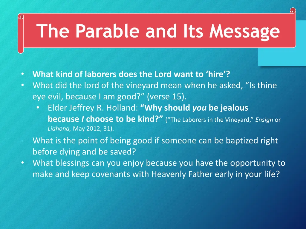 the parable and its message 2