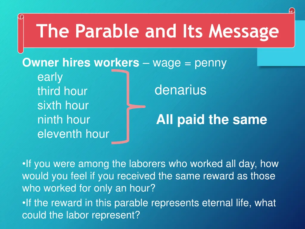 the parable and its message