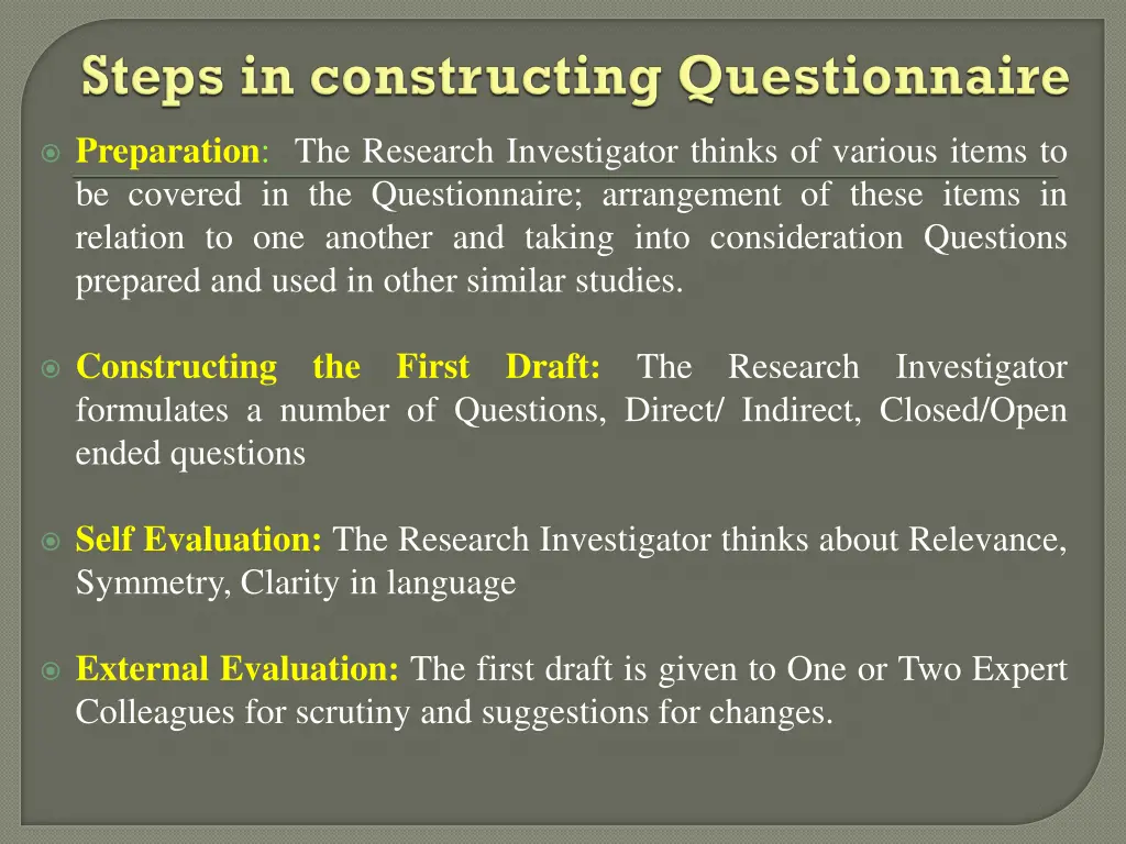 preparation the research investigator thinks