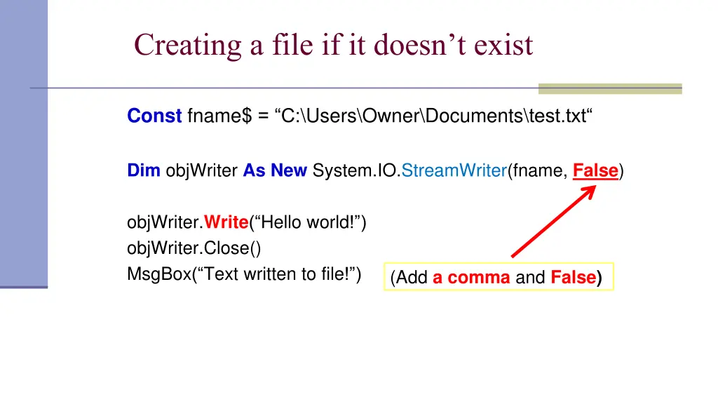 creating a file if it doesn t exist