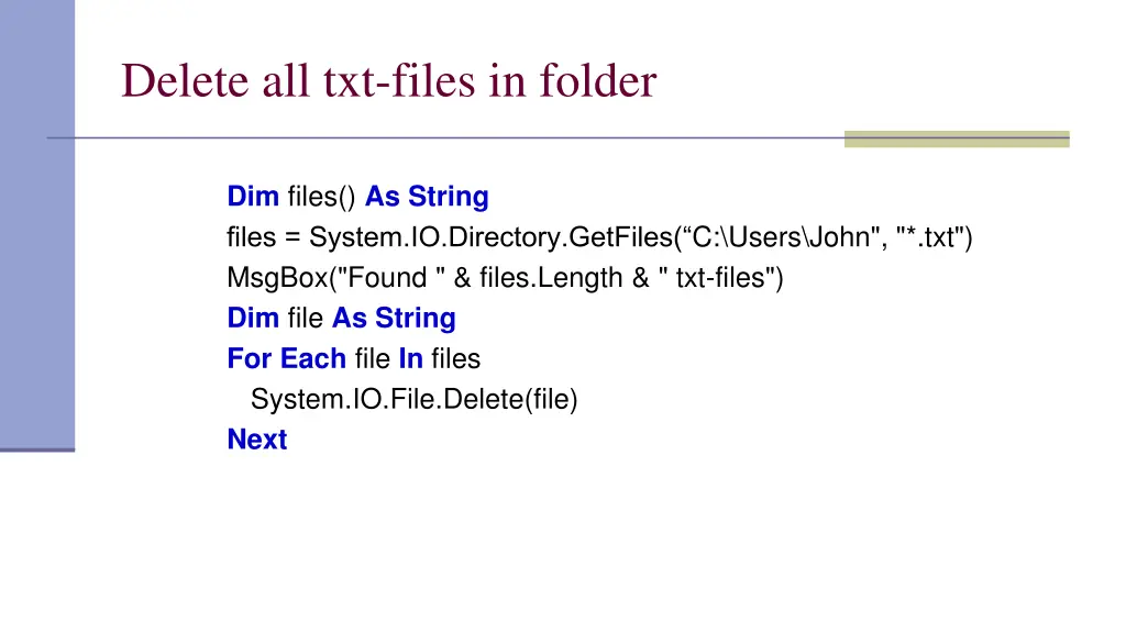 delete all txt files in folder
