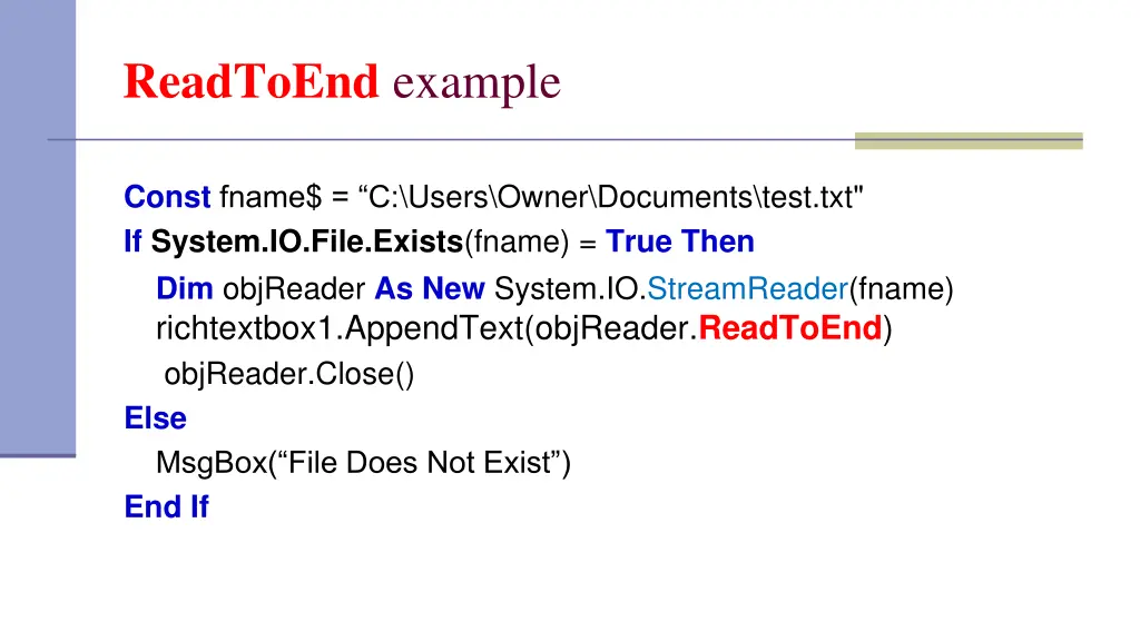 readtoend example