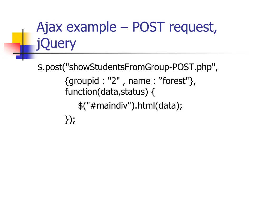 ajax example post request jquery
