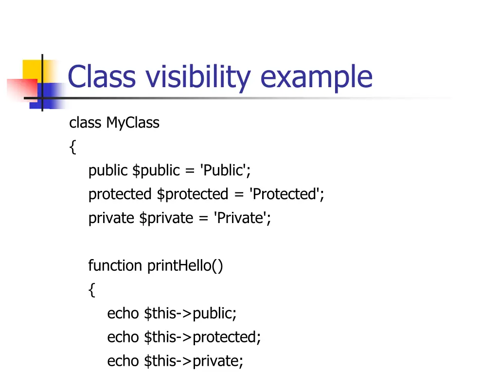 class visibility example