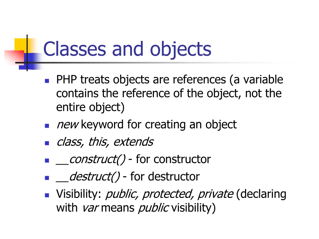 classes and objects