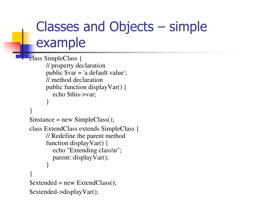 classes and objects simple example