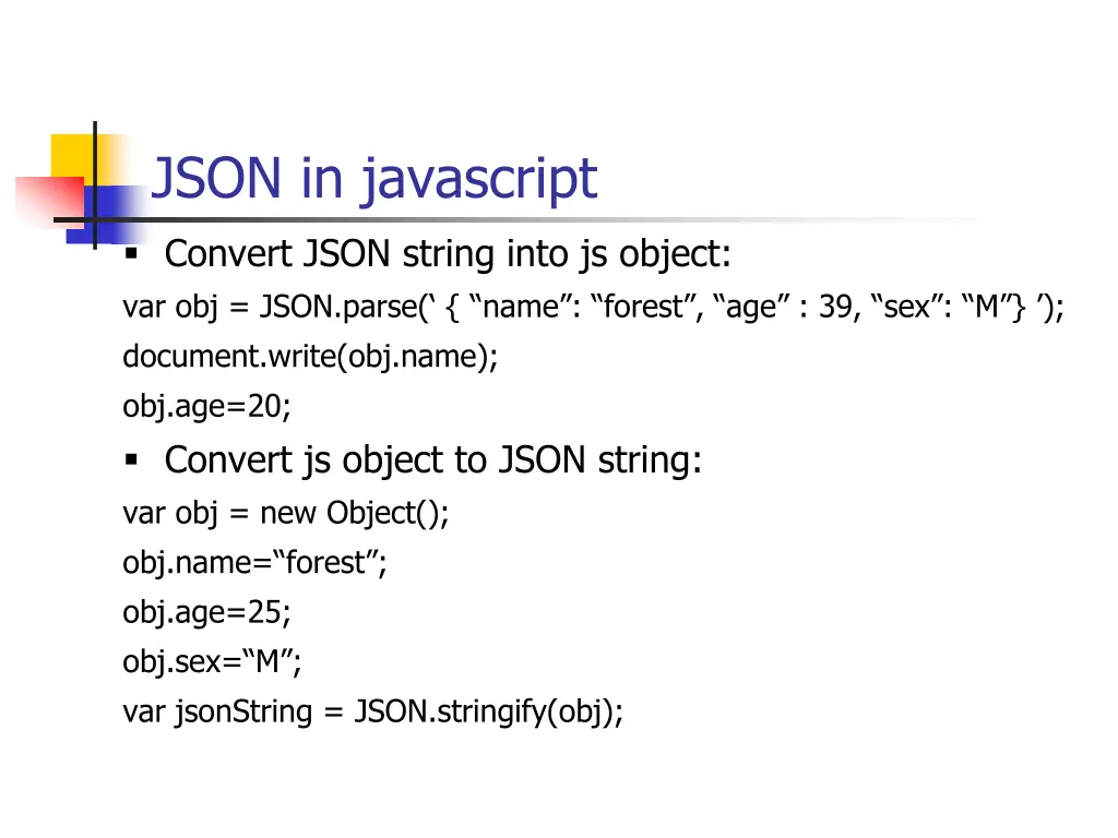 json in javascript