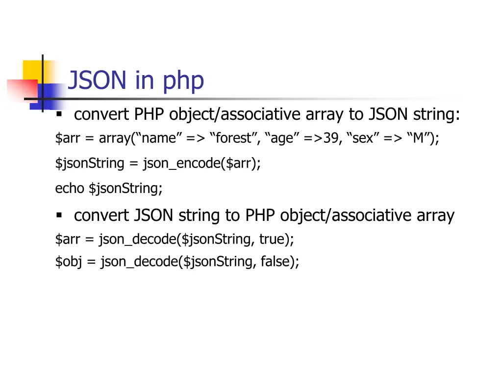 json in php
