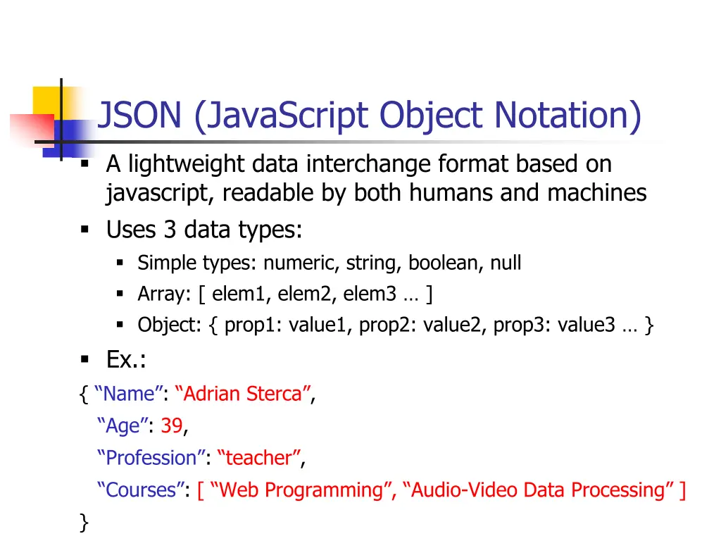 json javascript object notation