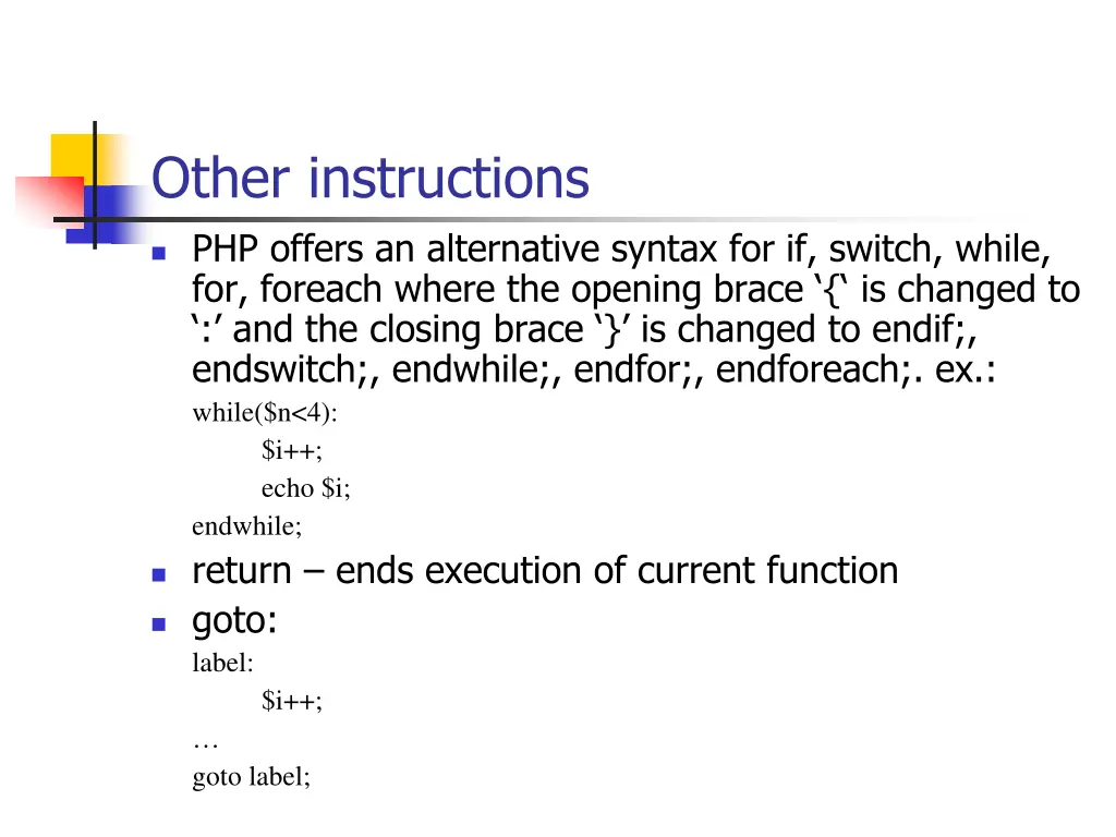 other instructions