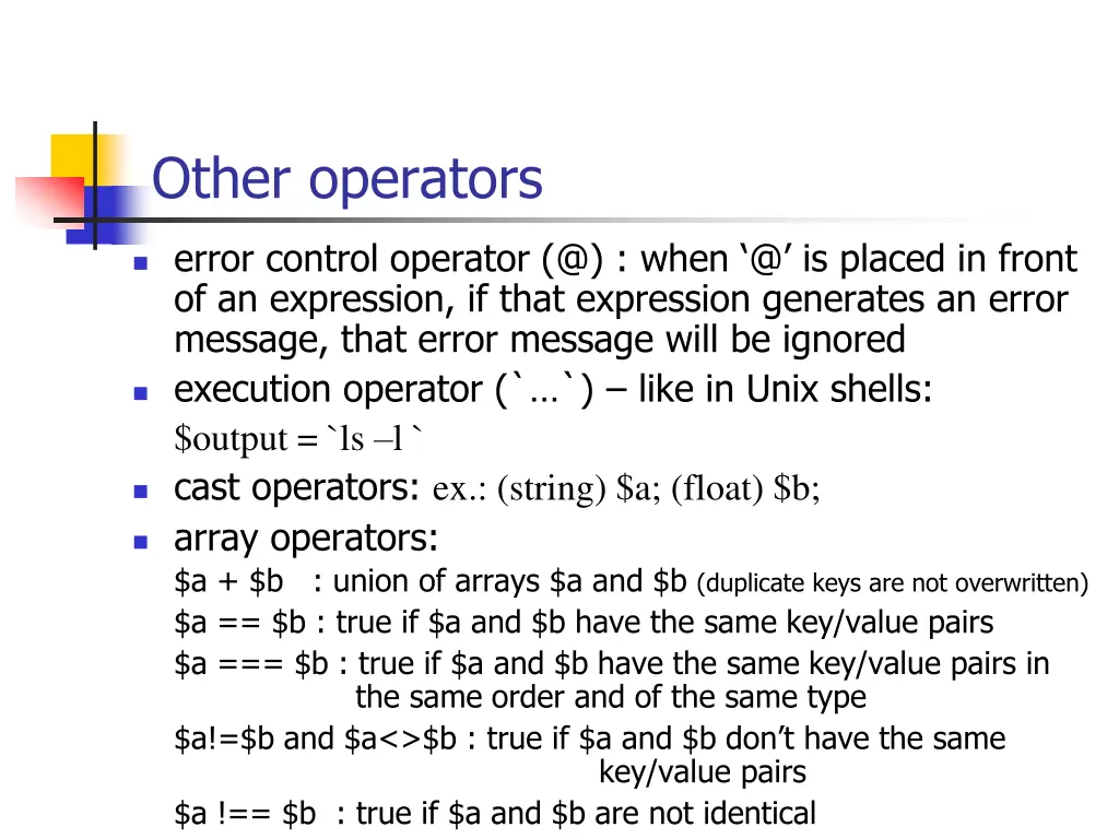 other operators