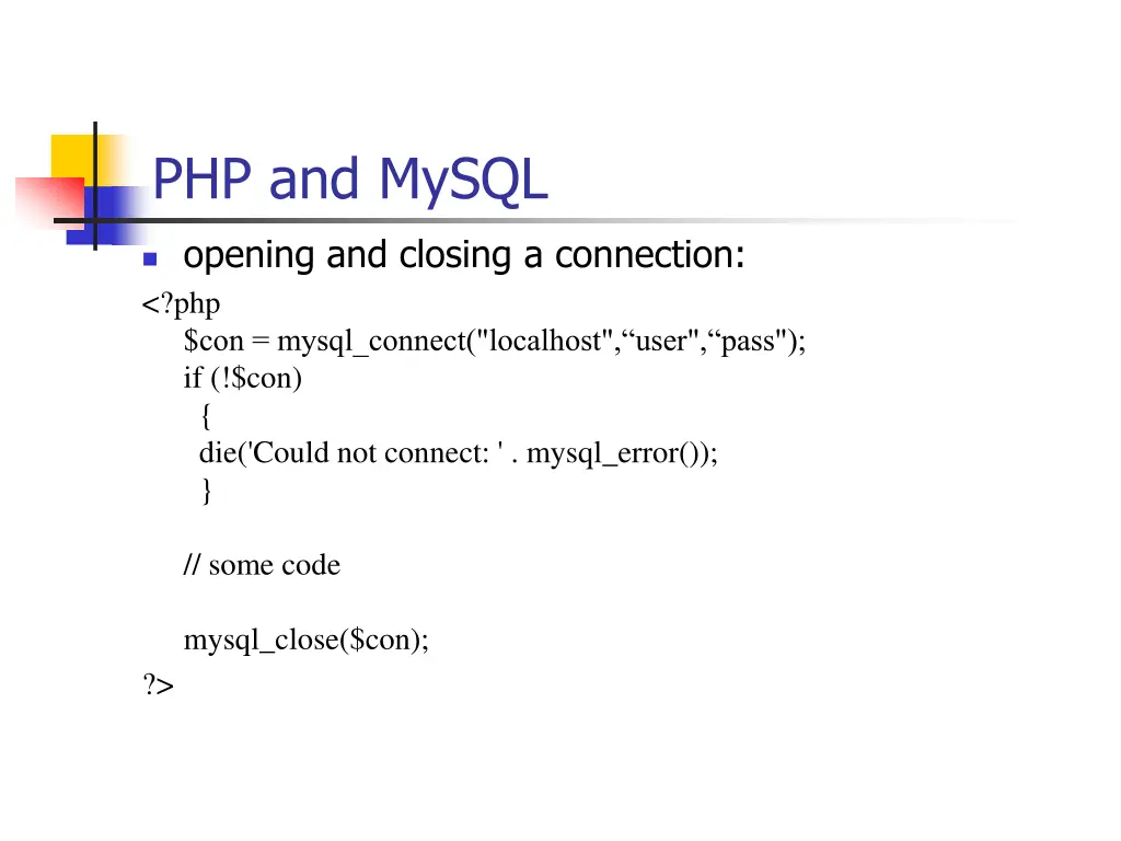 php and mysql