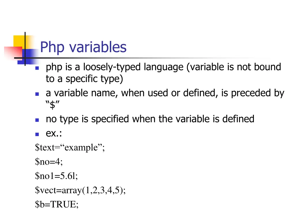 php variables
