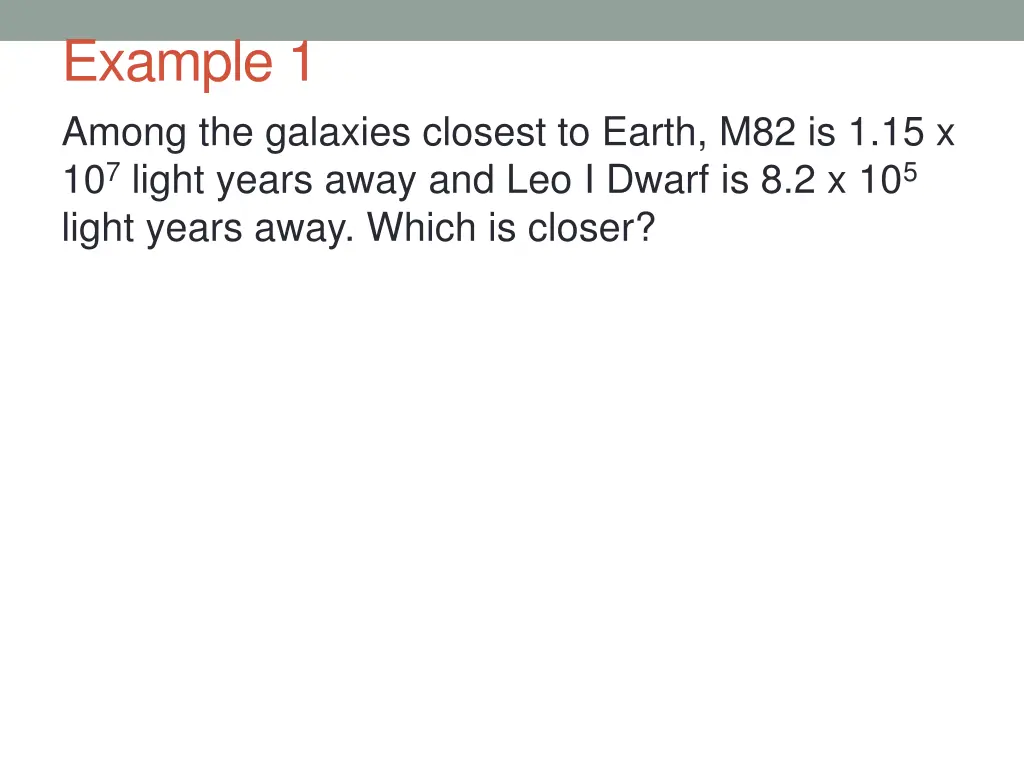example 1 among the galaxies closest to earth