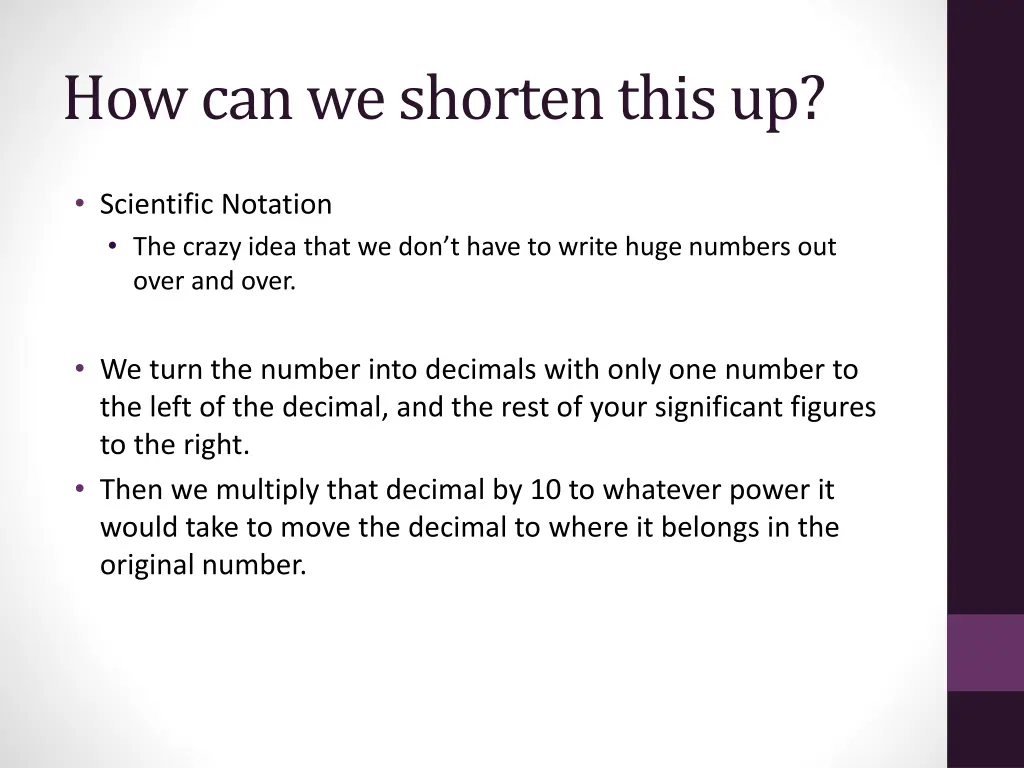 how can we shorten this up