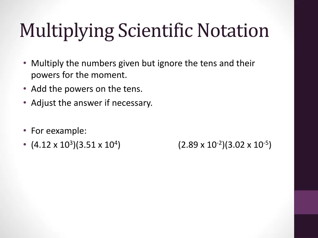 multiplying scientific notation