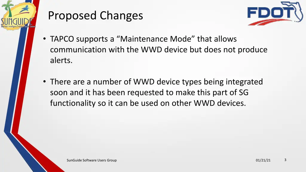 proposed changes