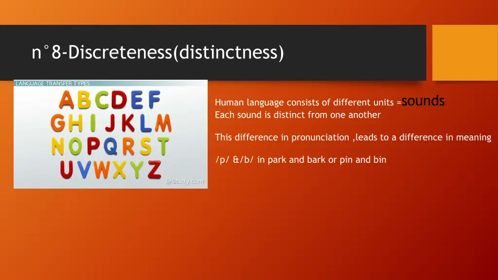n 8 discreteness distinctness