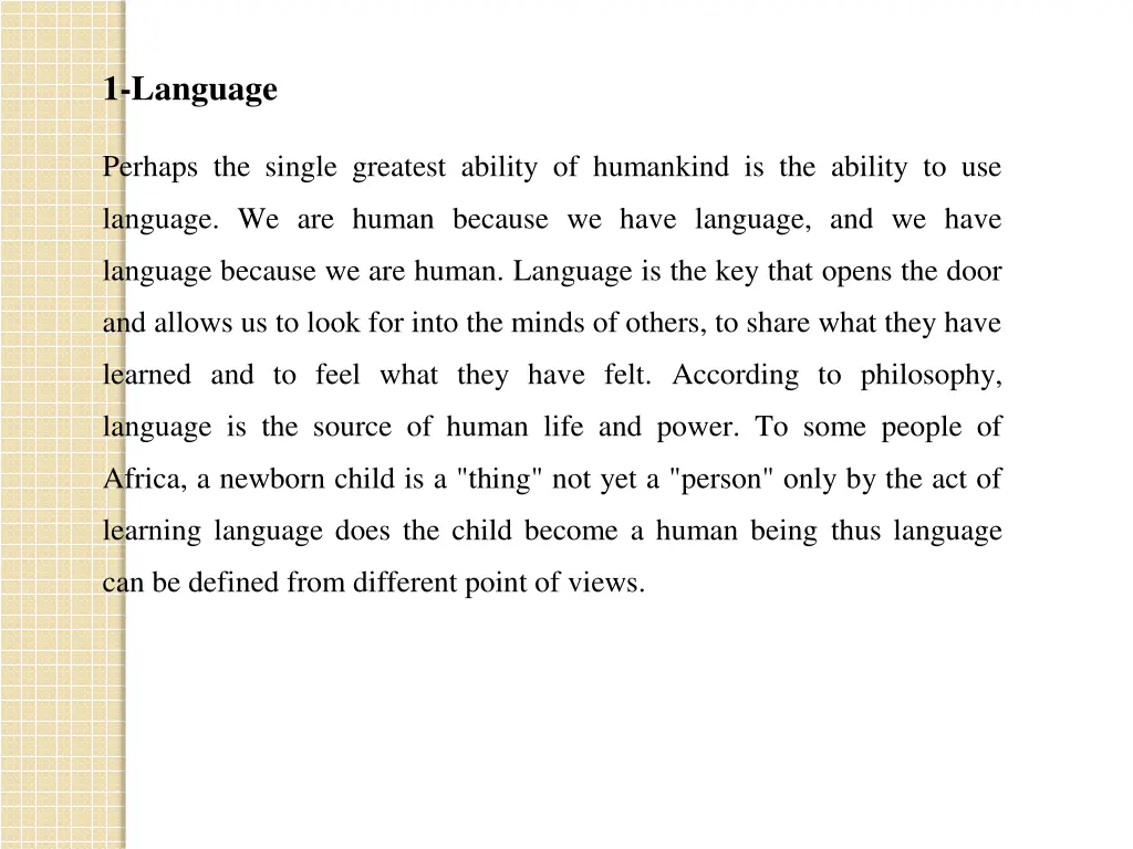 1 language