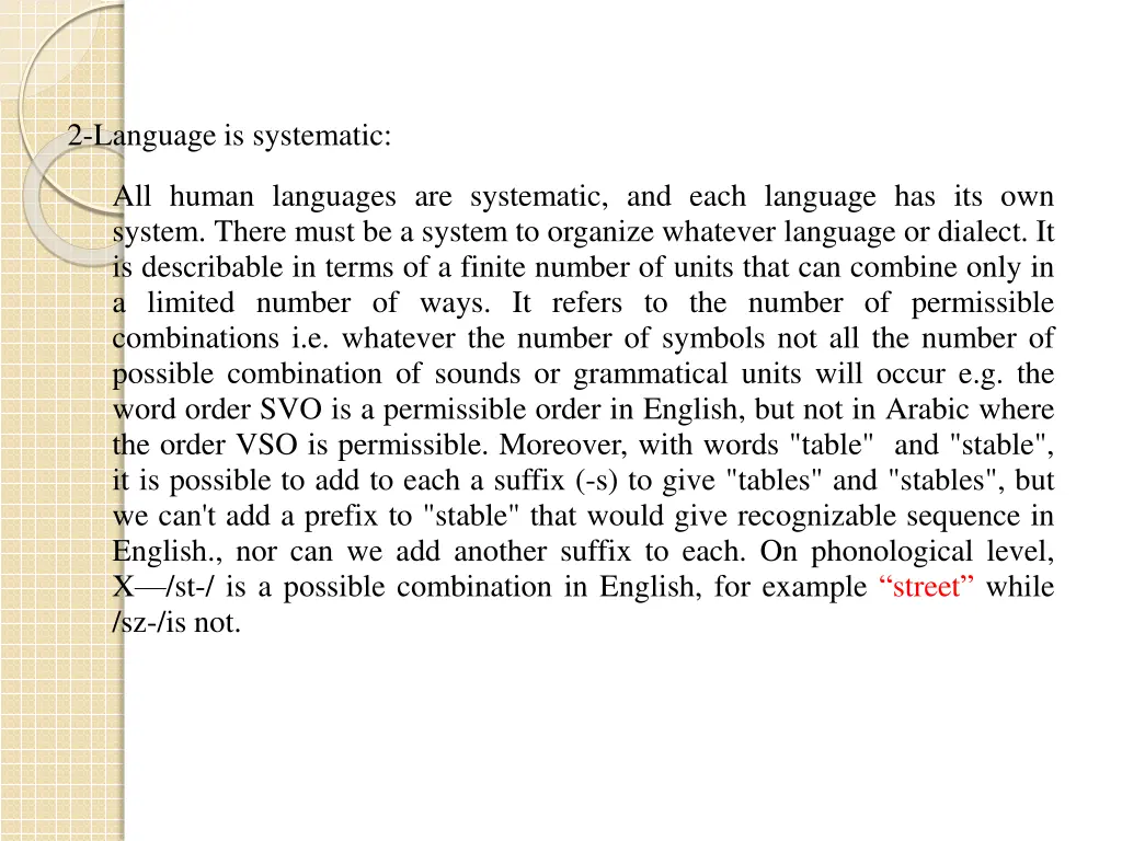 2 language is systematic