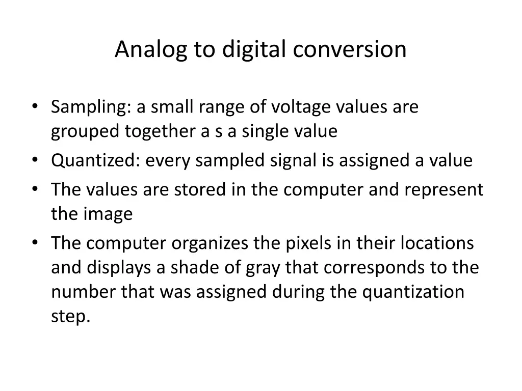 analog to digital conversion
