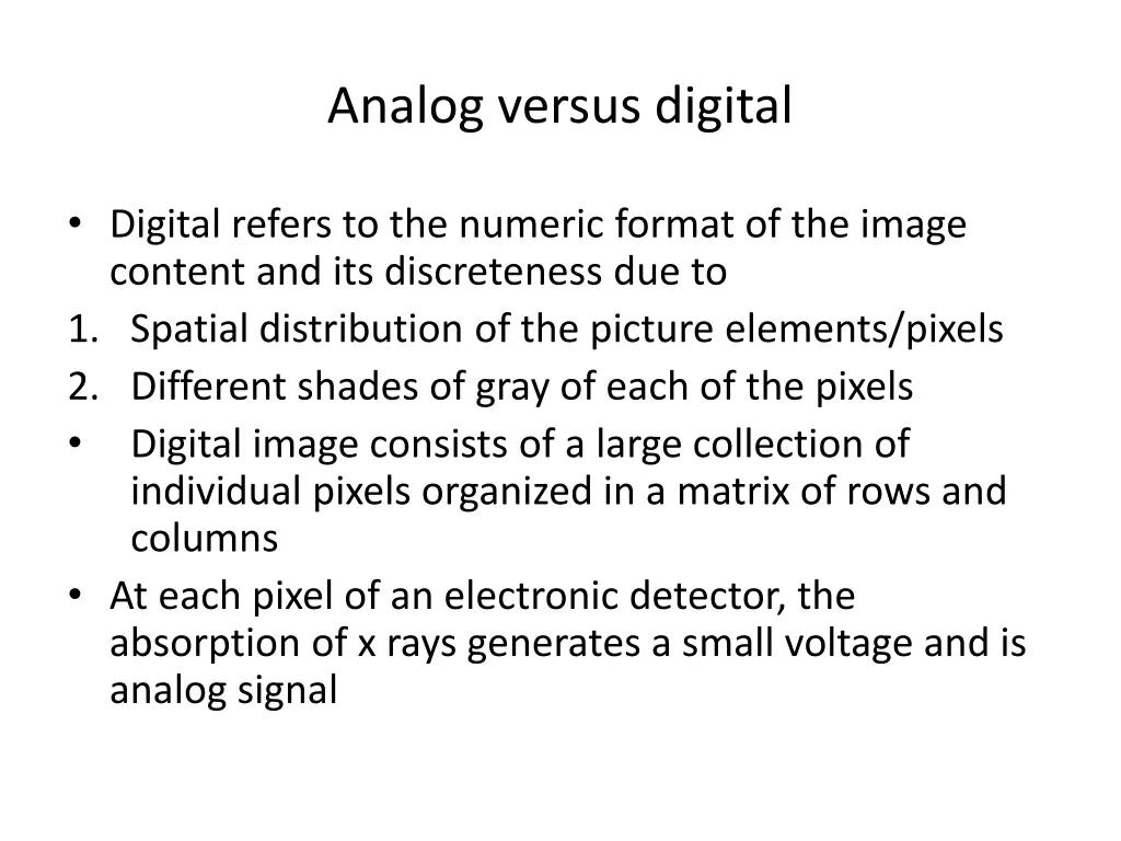 analog versus digital