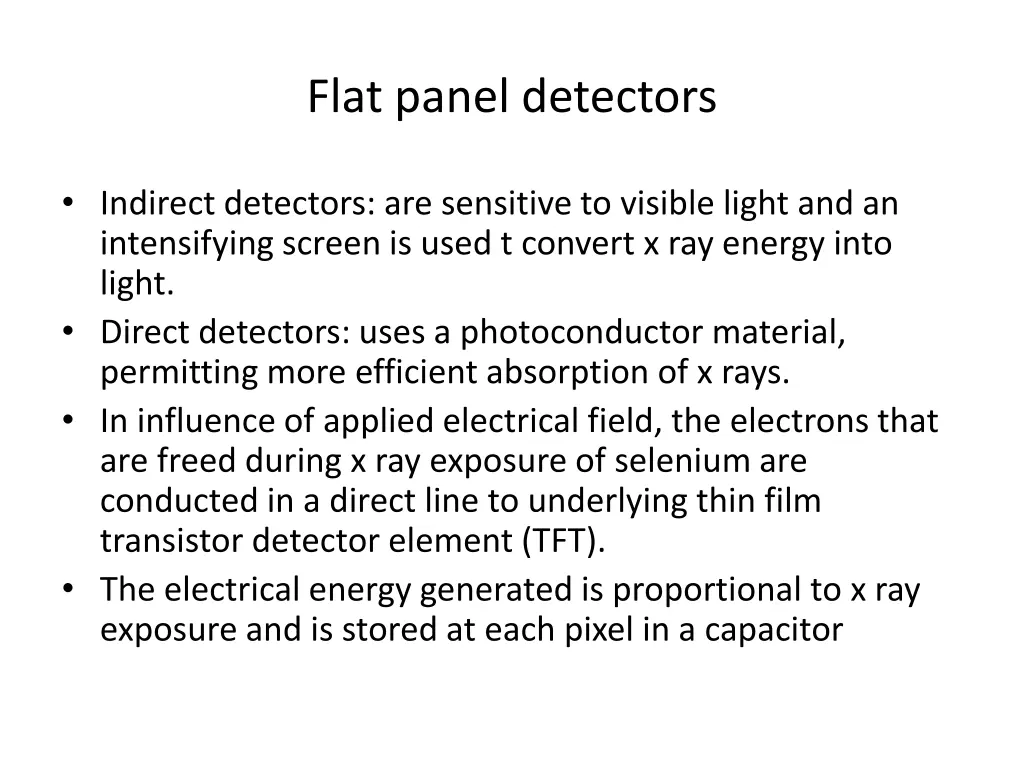 flat panel detectors