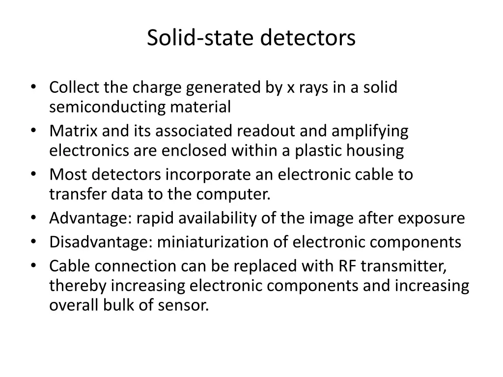 solid state detectors