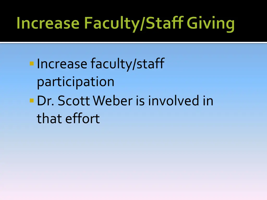 increase faculty staff participation dr scott