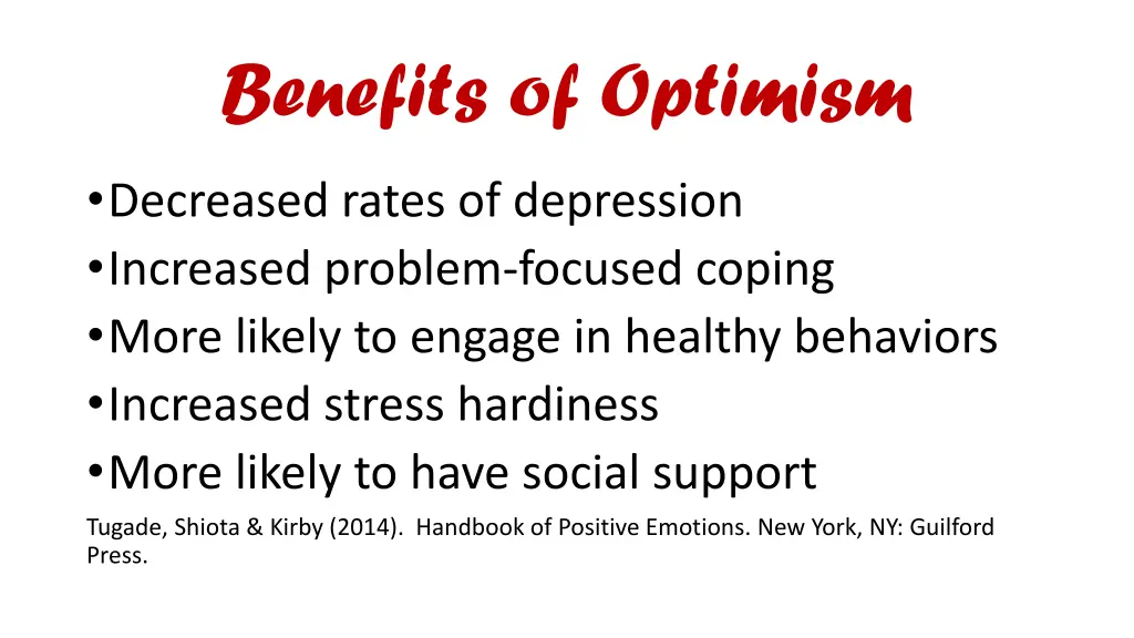 benefits of optimism