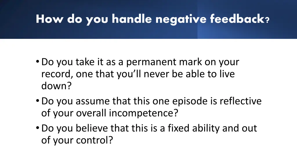 how do you handle negative feedback