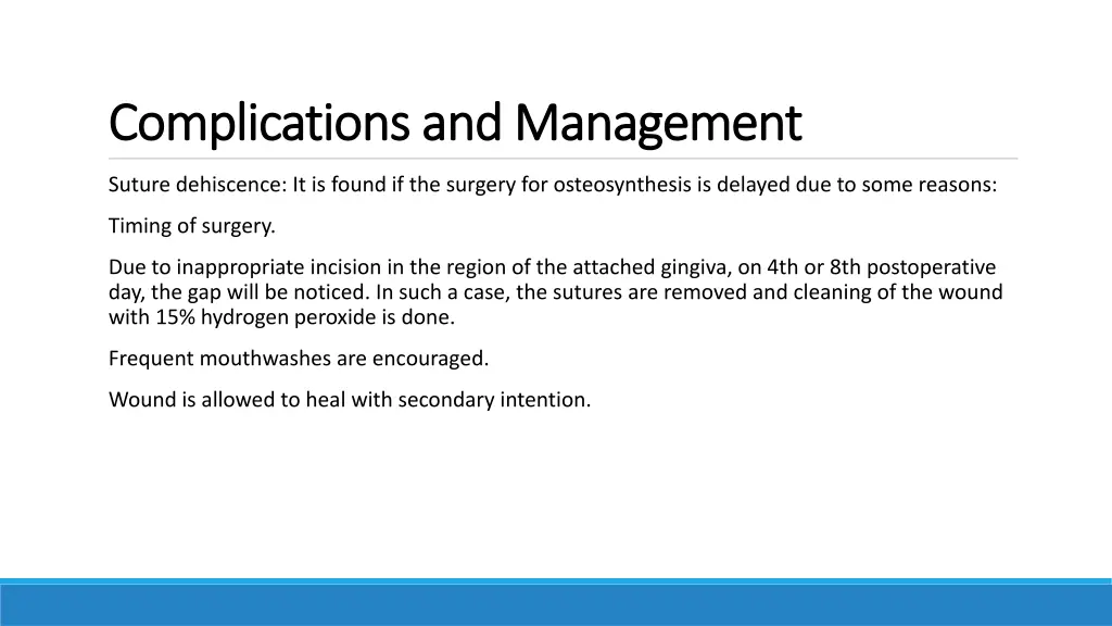 complications and management complications
