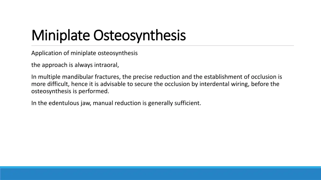 miniplate osteosynthesis miniplate osteosynthesis 1
